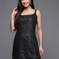 Ahalyaa Square Neck Printed Embellished Crepe Tunic | Swadesiicart
