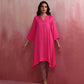 trueBrowns Pink Modal Kimono Kurta Set - Swadesiicart