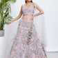 House of Panchhi Pink Chiffon Sequins And Thread Embroidery Lehenga Choli & Printed Dupatta | Swadesiicart