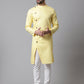 Even Apparels Yellow Sherwani Kurta With Asymetrical Cut | Swadesiicart