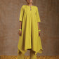 trueBrowns Lime Gold Cotton Handkerchief Kurta Set | Relove | Swadesiicart