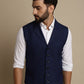 Even Apparels Men's Blue Waistcoat with Notched Lapel | Swadesiicart