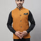 Even Apparels Men's Orange Pure Wool Nehru Jacket | Swadesiicart
