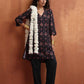 trueBrowns Black Print Kurta Co-ord Set - Swadesiicart