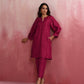 trueBrowns Pink Viscose Silk Kurta Co-ord Set - Swadesiicart