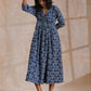 trueBrowns Indigo Dabu Overall Print Cotton Wrap Dress | Swadesiicart