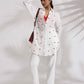 trueBrowns White Cotton Embroidered Kurta Co-ord Set - Swadesiicart