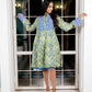 Noroke Sustainable fabric | Cupro Muslin Blue Pottery Tunic Dress | Swadesiicart