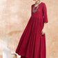 InWeave Women's Maroon Chikankari Long Anarkali Kurta Sharara Set - Swadesiicart
