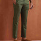 trueBrowns Men's Olive Green Cotton Twill Pants | Swadesiicart