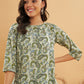 InWeave Women's Sage Green Paisley Print Top - Swadesiicart