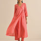 trueBrowns Bright Pink Dobby Angrakha Kurta Pant Set | Swadesiicart