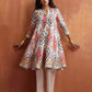 trueBrowns Off White Ikat Print Anarkali Kurta Co-ord Set - Swadesiicart