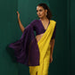 trueBrowns Purple Muslin Silk Deep V-Neck Blouse | Swadesiicart