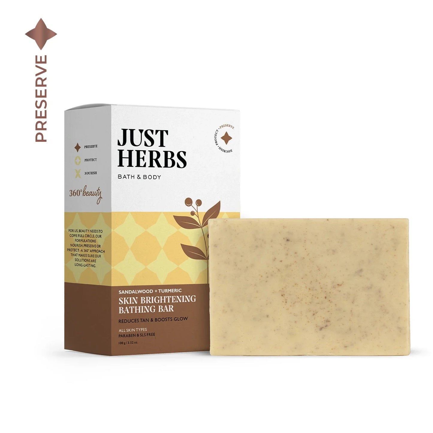 Skin Brightening Bathing Bar with Sandalwood and Turmeric