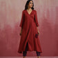 trueBrowns Maroon Modal Angrakha Kurta Set | Swadesiicart
