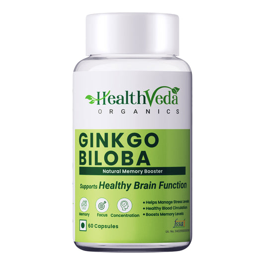 Health Veda Organics Ginkgo Biloba Capsules - Swadesiicart