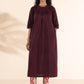 trueBrowns Maroon Cotton Ikat Slit Kurta Pant Set | Swadesiicart