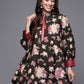 Ahalyaa Mandarin Collar Floral Print Crepe Tunic | Swadesiicart