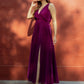 trueBrowns Wine Velvet Sleeveless Dress | Swadesiicart