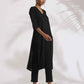 trueBrowns Black Cotton High Slit Kurta Set | Swadesiicart