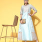 Ahalyaa Women Blue Ethnic Motifs Dress | Swadesiicart