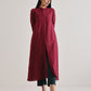 trueBrowns Maroon Placket Kurta Pant Set | Swadesiicart