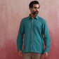trueBrowns Men's Teal Cotton Shirt | Swadesiicart