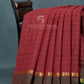 Maroon With Checks Pure Mangalgiri Cotton Saree By Gayathri Reddy Designer Studio | Swadesiicart
