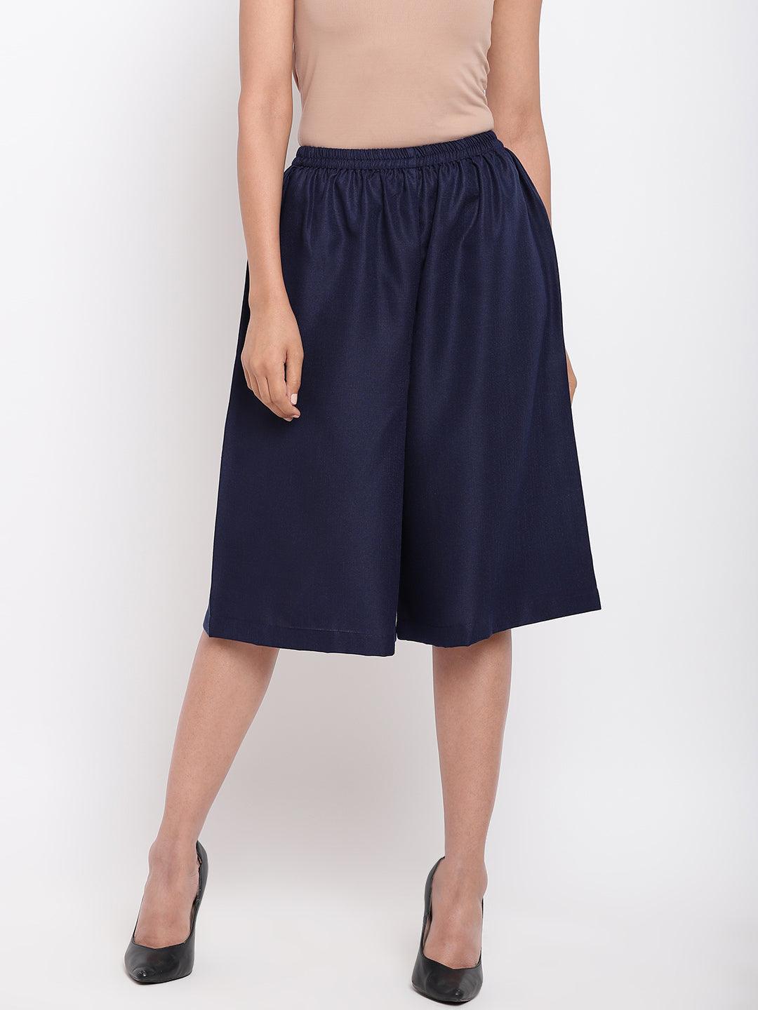 trueBrowns Linen Cotton Blue Pant | Swadesiicart