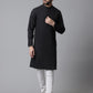 Even Apparels Black Striped Kurta With Band Collar | Swadesiicart