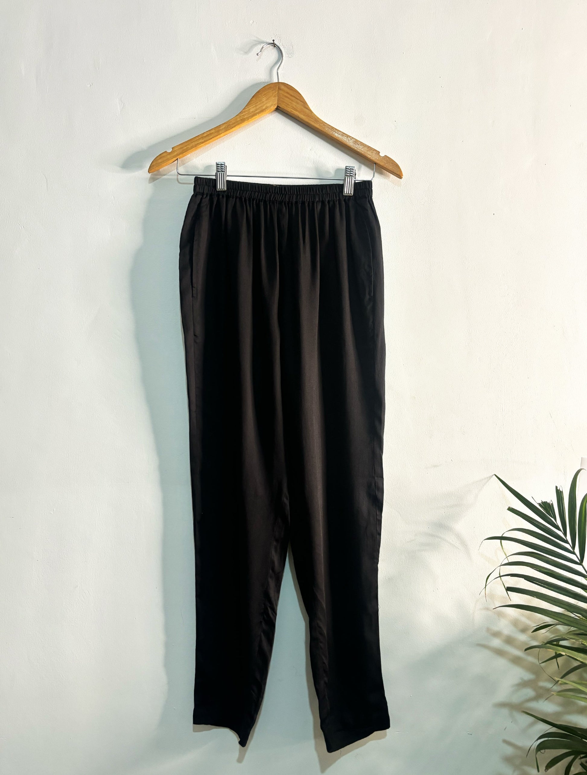 trueBrowns Black Modal Pant | Swadesiicart