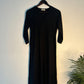 trueBrowns Black Slub V neck Kurta | Swadesiicart