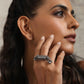 trueBrowns Silver Tone Rectangular Ghungroo Ring | Swadesiicart