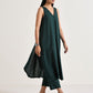 trueBrowns Dark Green Sleeveless Flared Kurta Pant Set | Swadesiicart