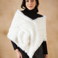 InWeave Women's Pure White Faux Fur Cape - Swadesiicart