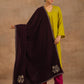 trueBrowns Wine Velvet Embroidered Shawl | Swadesiicart