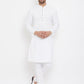 Even Apparels White Pure Cotton Kurta With Band Collar | Swadesiicart