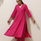 trueBrowns Pink Viscose Kurta Pant Set | Swadesiicart