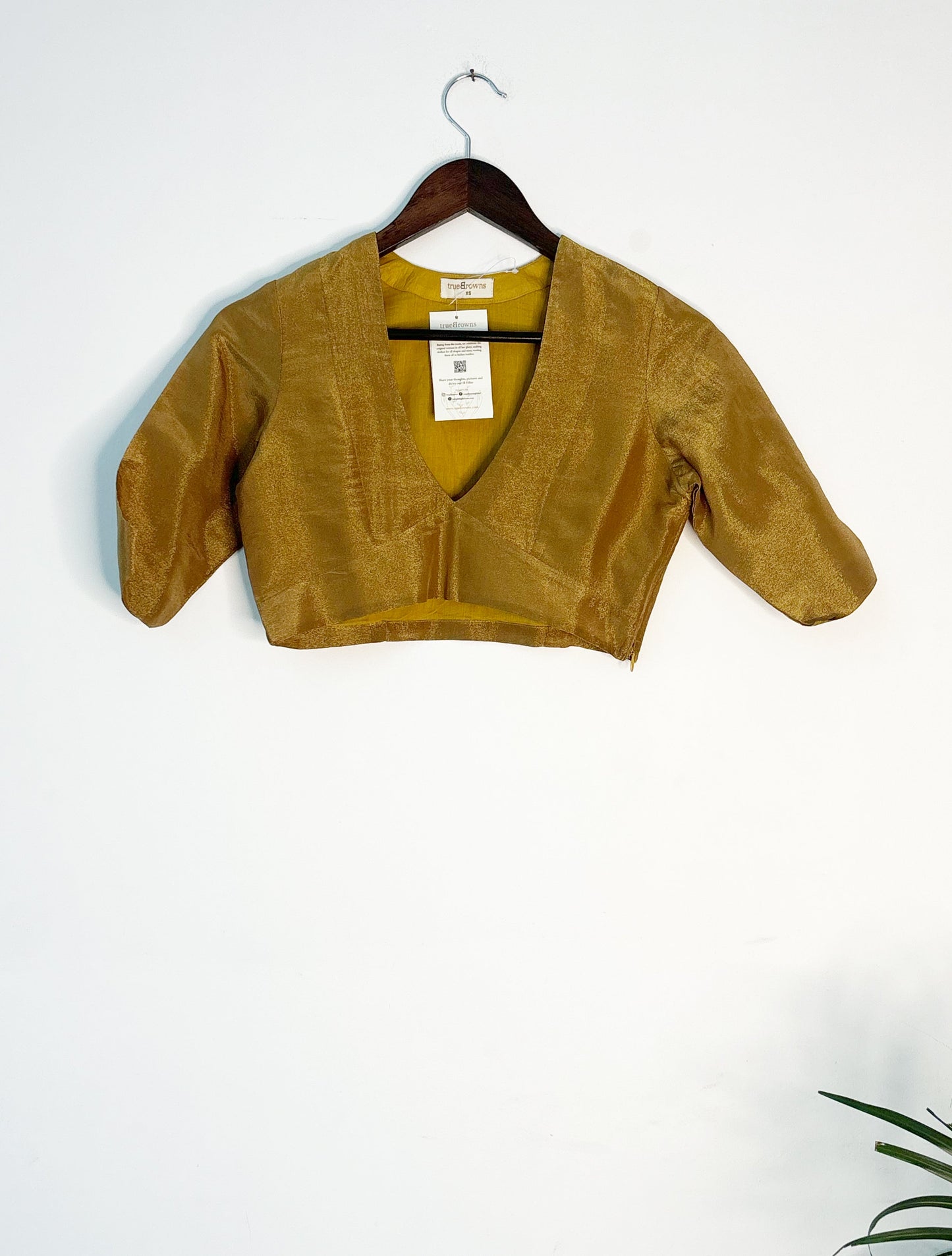 trueBrowns Gold Tissue Blouse | Swadesiicart