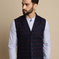 Even Apparels Men's Blue Waistcoat with Notched Lapel | Swadesiicart