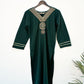 trueBrowns Green Straight Kurta Set | Swadesiicart