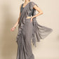 Ahalyaa Printed Ready To Wear Ruffles Saree | Swadesiicart