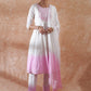 InWeave Women's White Lurex Pink Dye Patch Gota Anarkali Kurta Set W Dupatta - Swadesiicart