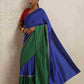 trueBrowns Blue Silk Ready To Wear Saree | Swadesiicart