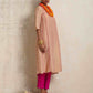 trueBrowns Blush Pink Tissue A-line Kurta Set | Swadesiicart