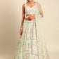 House of Panchhi Lime Green Net Sequins with heavy Zarkan embroidery Lehenga choli & Dupatta | Swadesiicart