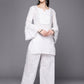 Ahalyaa Women Self Design Pure Cotton Tunic With Palazzos | Swadesiicart