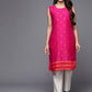 Ahalyaa Women Pink Geometric Printed Kurta | Swadesiicart