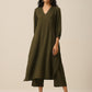 trueBrowns Olive Green Slub Texture Kurta Pant Set | Swadesiicart